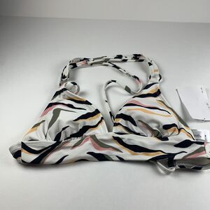 Salt + Cove Bikini Swim Top Women's Medium White‎ Animal Print Cross-Back Beach